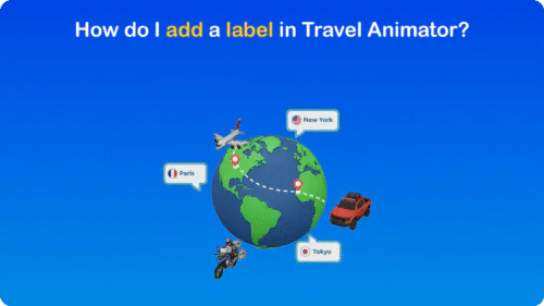 How do I add a label in Travel Animator?