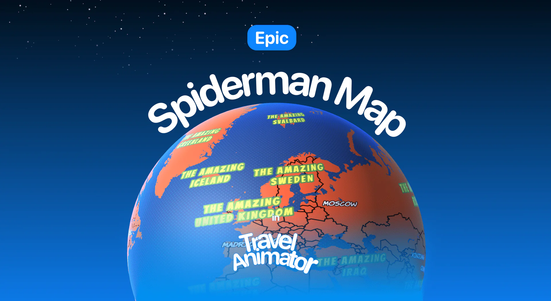 Spiderman Map in Travel Animator